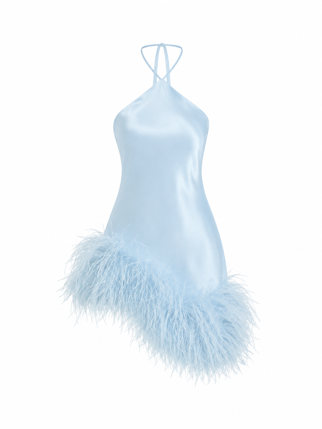 Baby Blue Feather Dress Mini