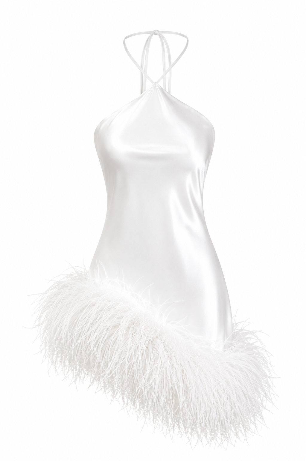 White Swan Feather Dress Mini
