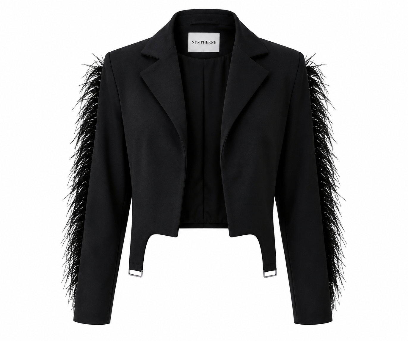 Black Veloura Feather Blazer