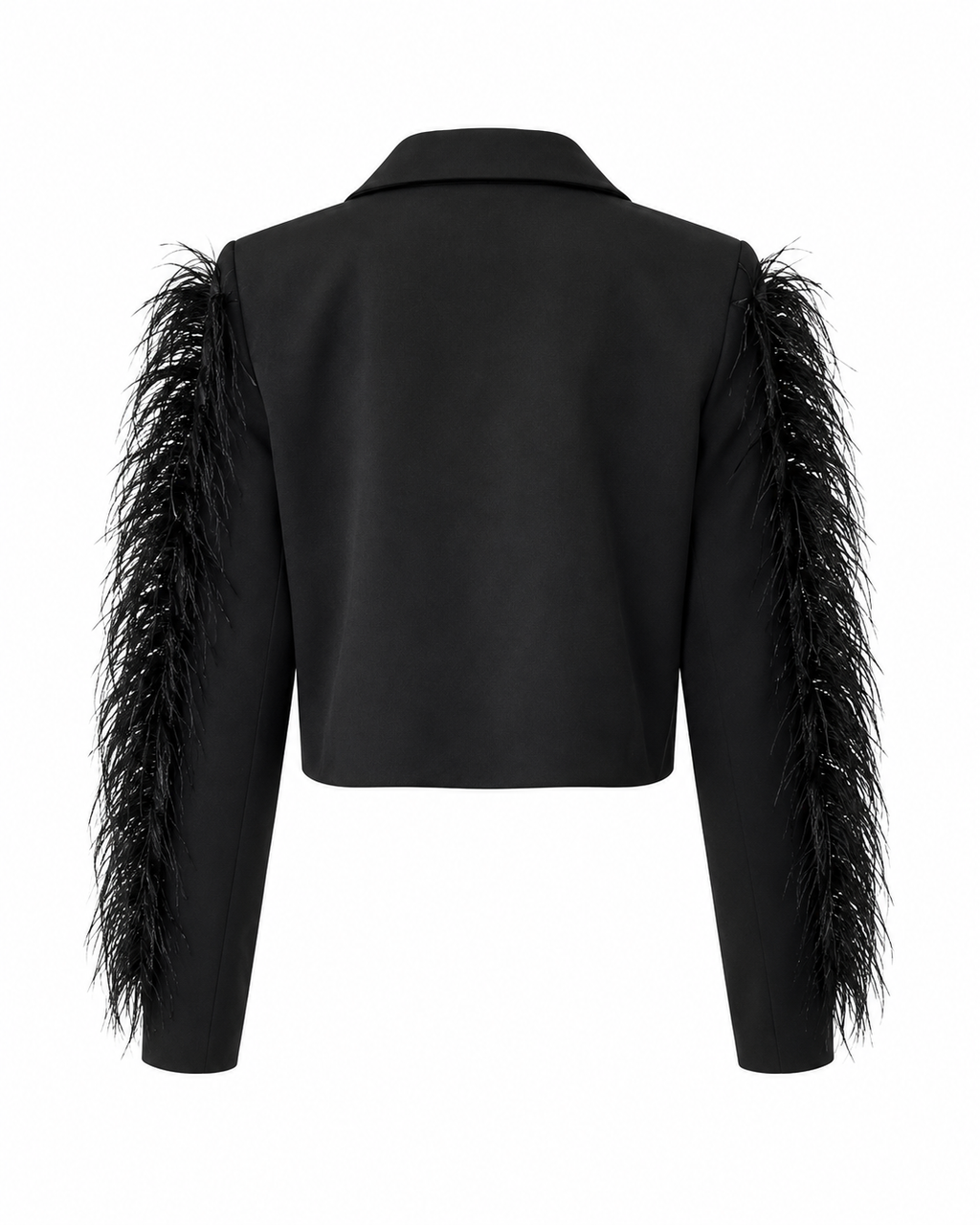 Black Veloura Feather Blazer