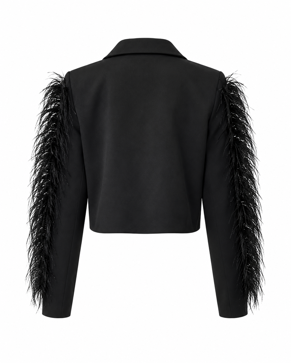 Black Veloura Feather Blazer